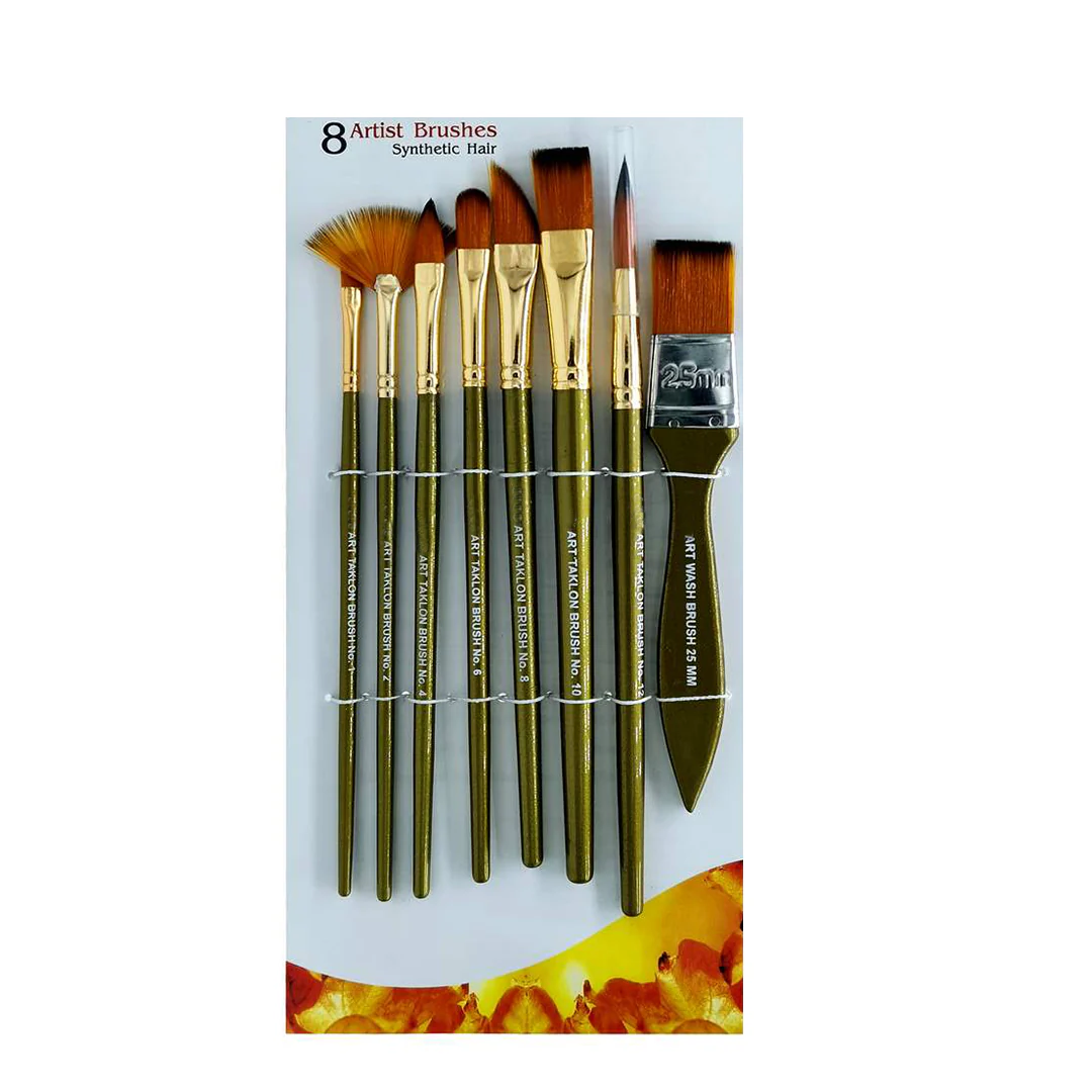 Artist Brushes Synthetic Hair x 8 pieces