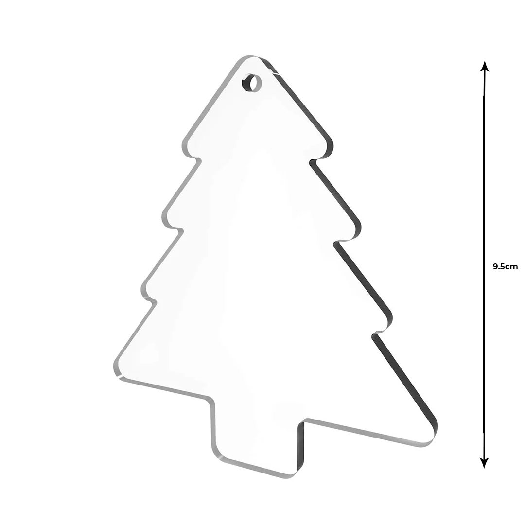 Blank Transparent Acrylic Ornament - Christmas Tree