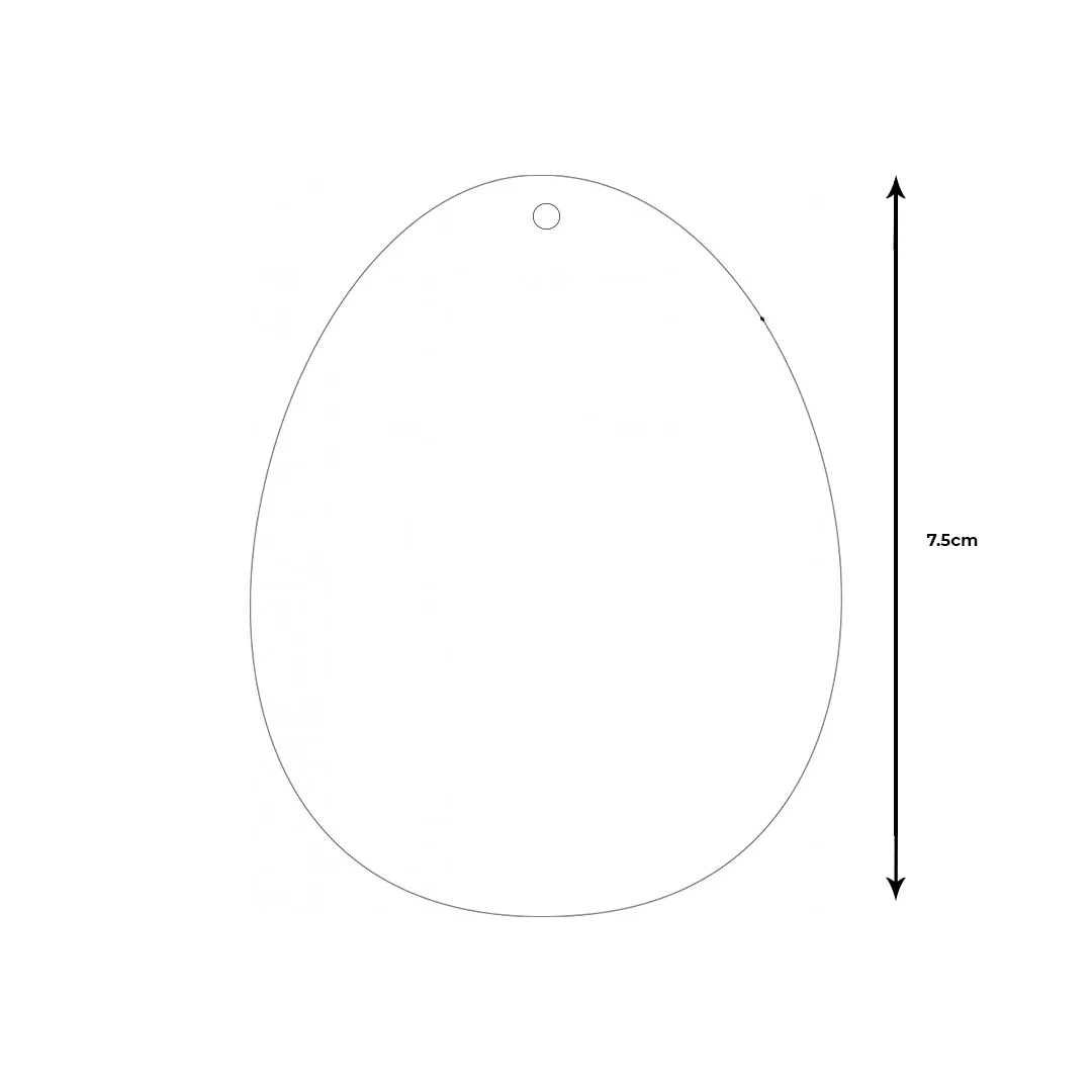 Blank Transparent Acrylic Ornament - Egg
