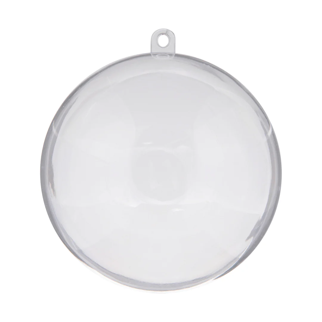 Blank Transparent Plastic Christmas Bauble Ornament