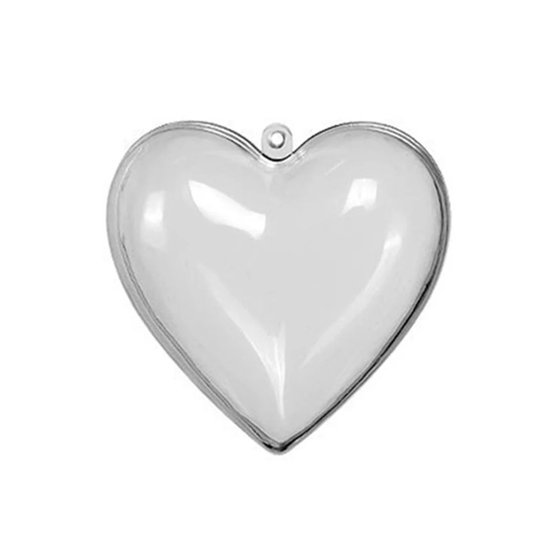Blank Transparent Plastic Heart Bauble Ornament