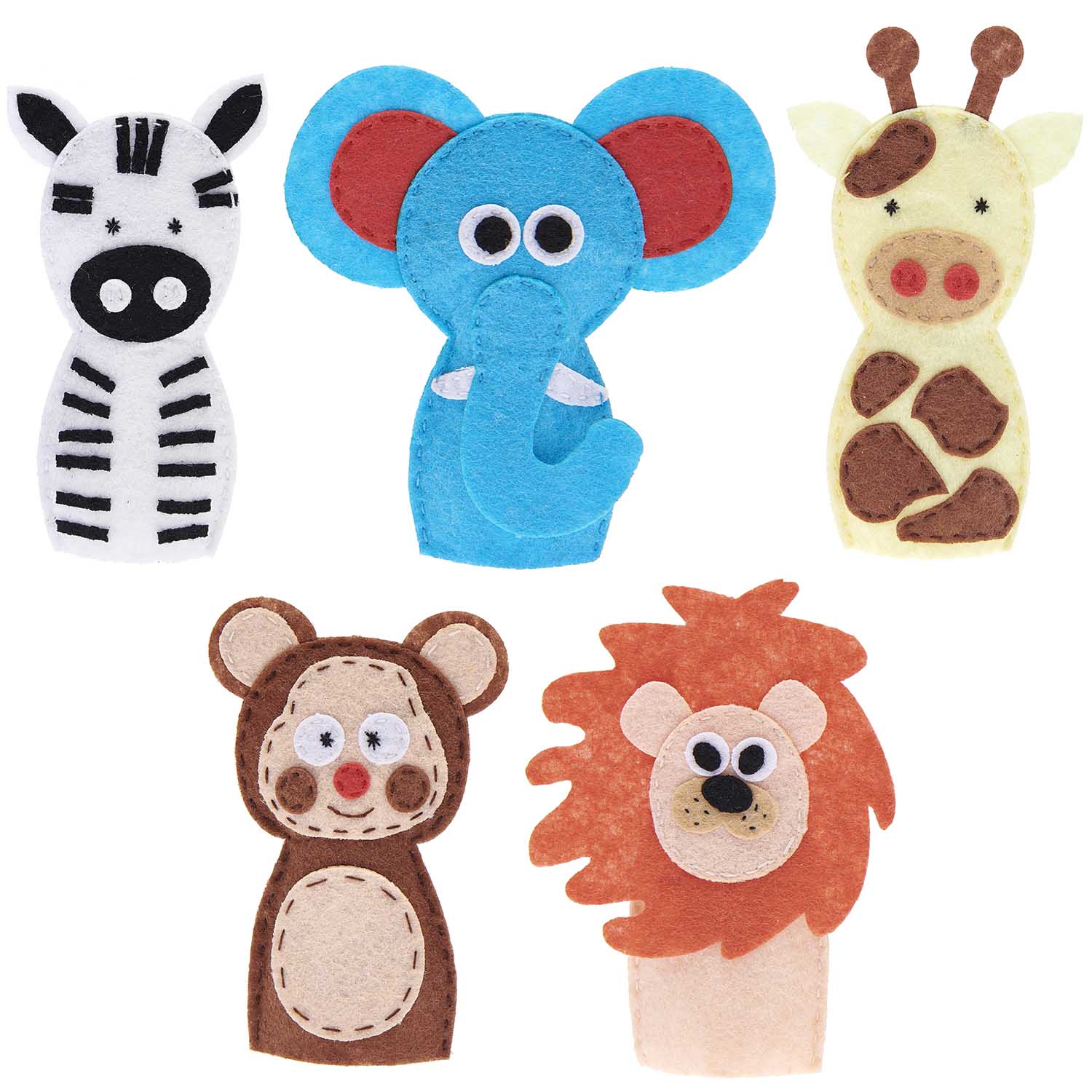 Felt Craft Kit, Finger Puppets, 5 pcs - Image 2