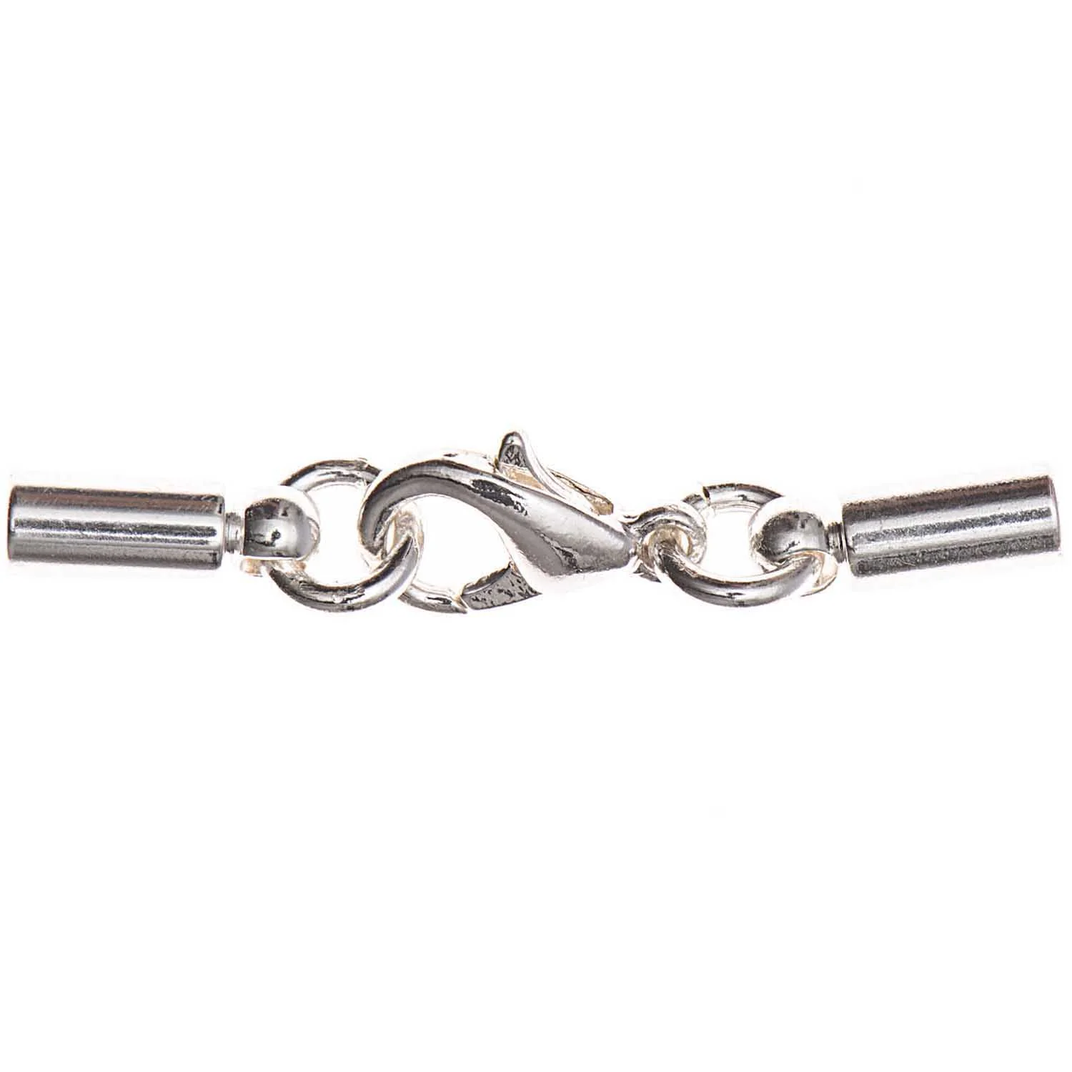 Jewellery Snap Hooks with End Caps Silver 3mm