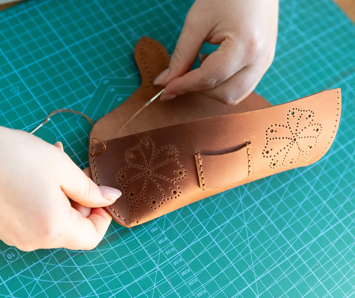 Leather Crafting Kit, Glasses Case - Image 4