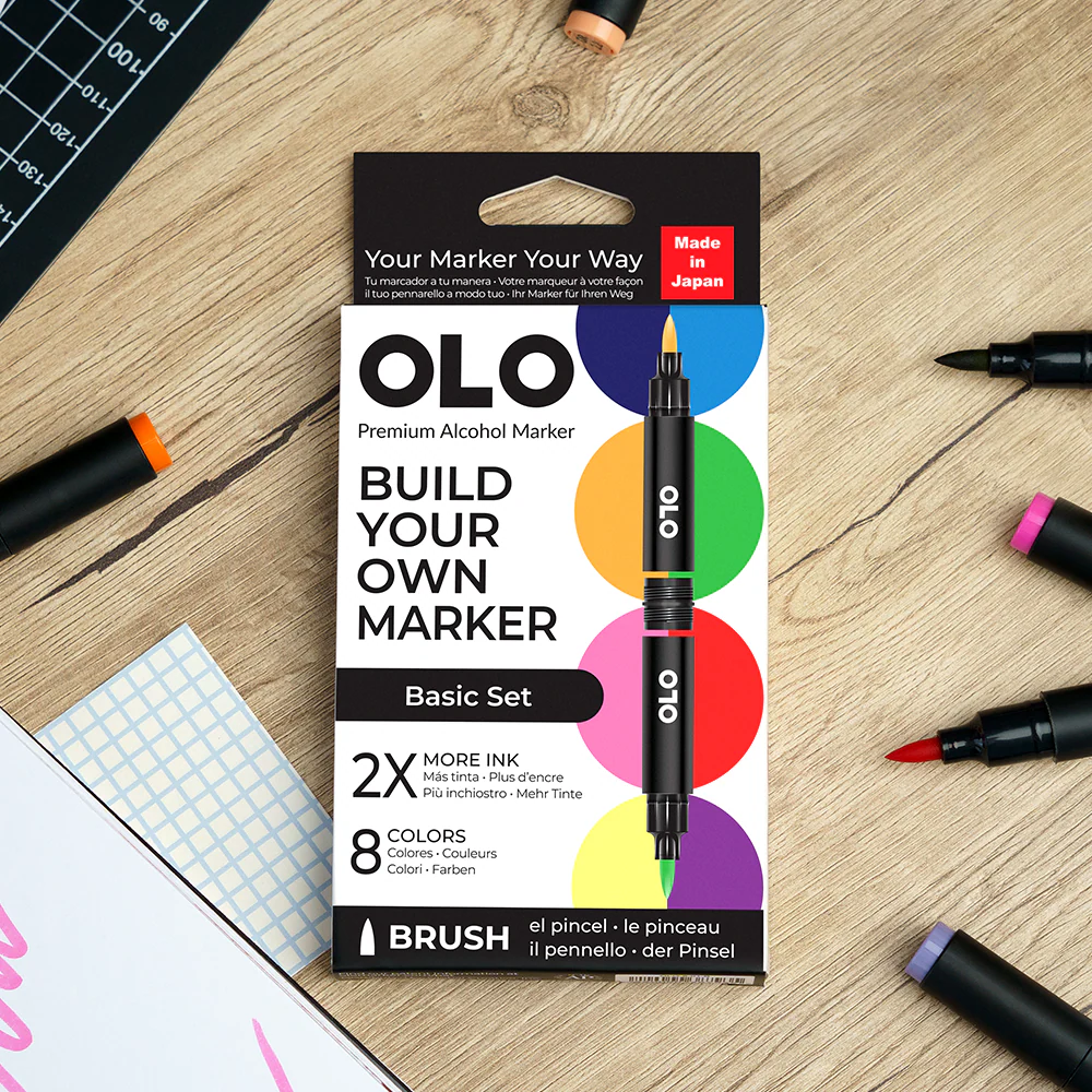 OLO 8 Color Brush Basic Set - Image 3