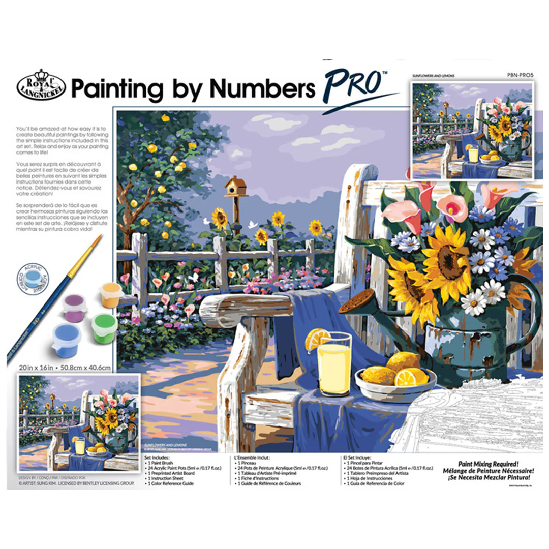 Paint by Numbers PRO - Sunflowers and Lemons (Adults)