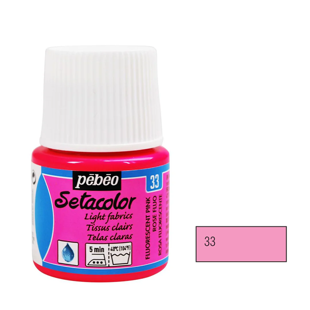 Pebeo Setacolor Light Fabric Paint 45ml - Fluorescent - Image 3