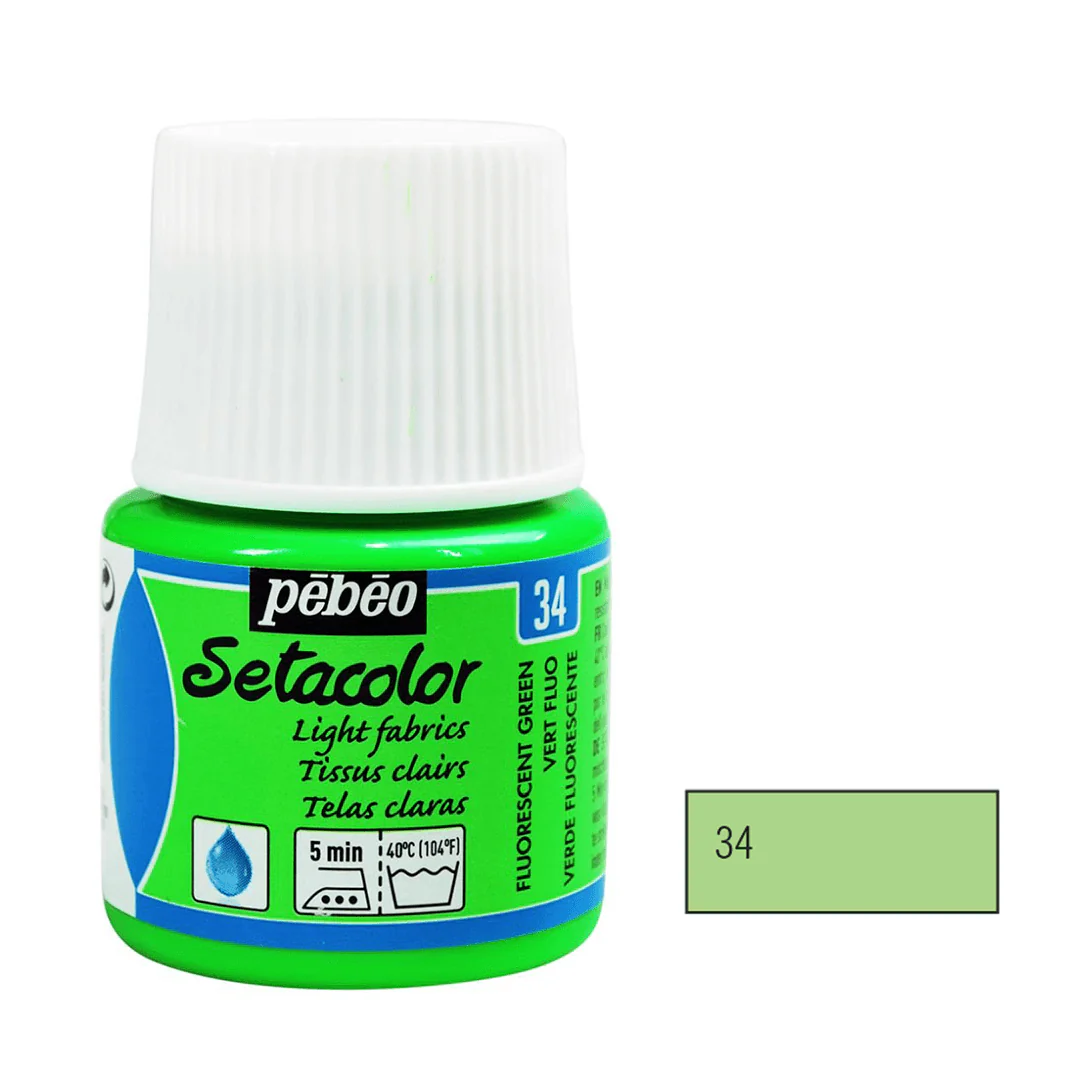Pebeo Setacolor Light Fabric Paint 45ml - Fluorescent - Image 4