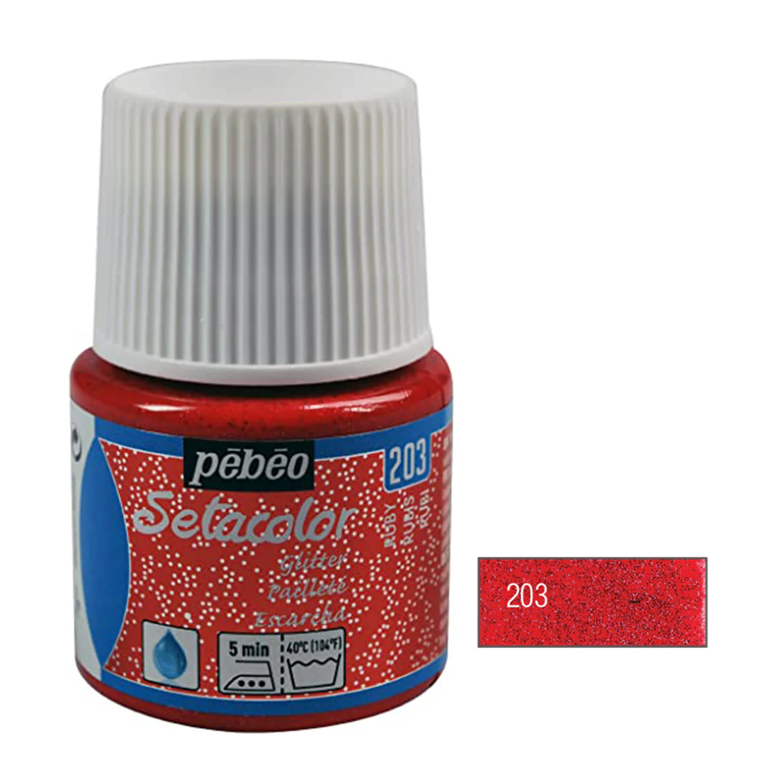 Pebeo Setacolor Light Fabric Paint 45ml - Glitter - Image 3