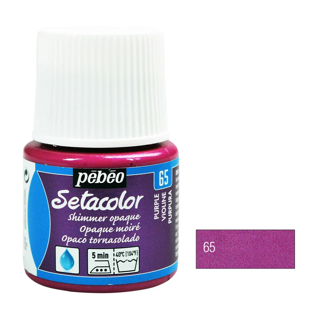 Pebeo Setacolor Opaque Fabric Paint 45ml - Shimmer & Pearl - Image 3
