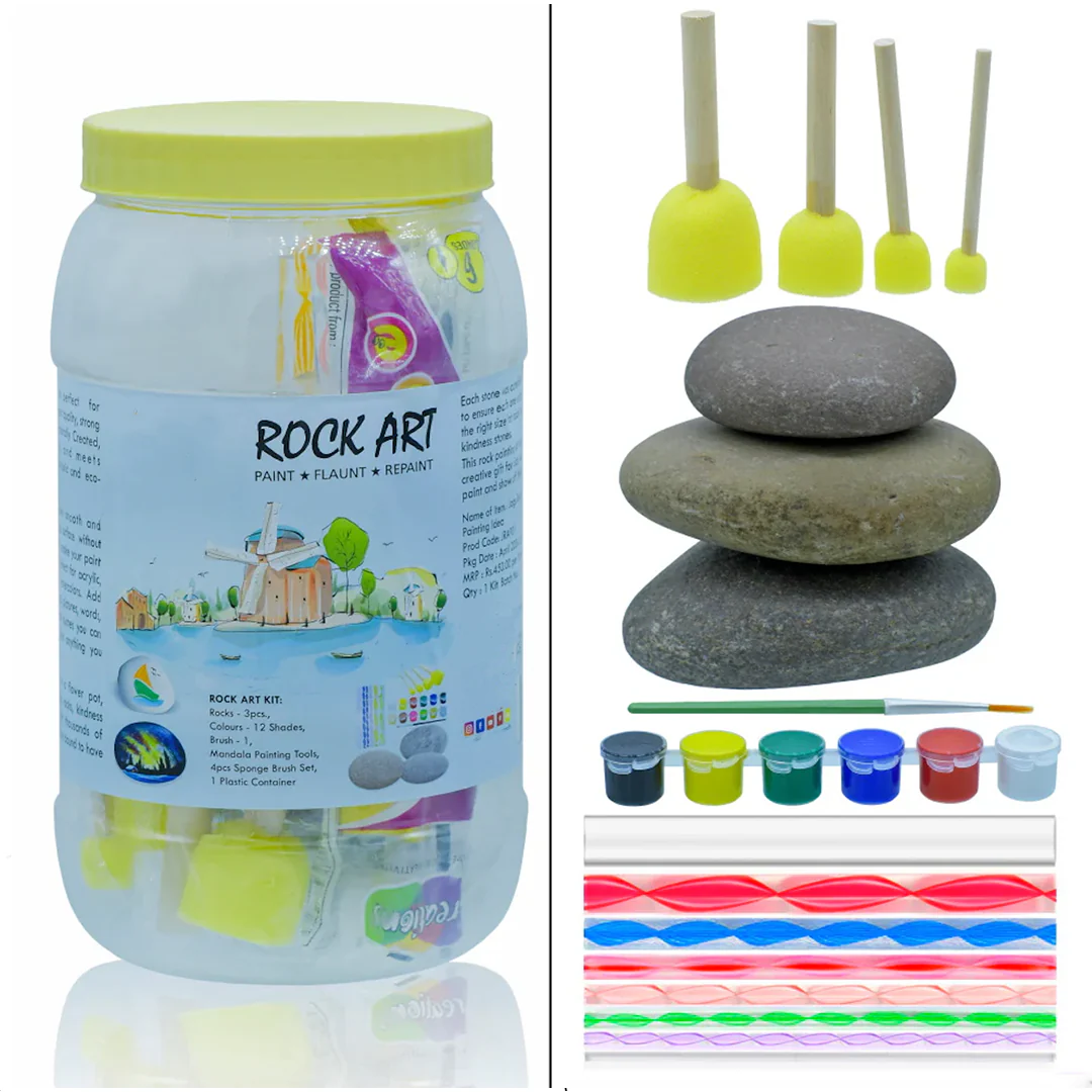 Rock Art Kit Painting Ideas Flat Shape Stone