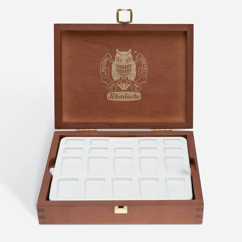Schmincke Horadam Watercolour Paint - Wooden Box, Supergranulation Set, 50 Half Pans - Image 6