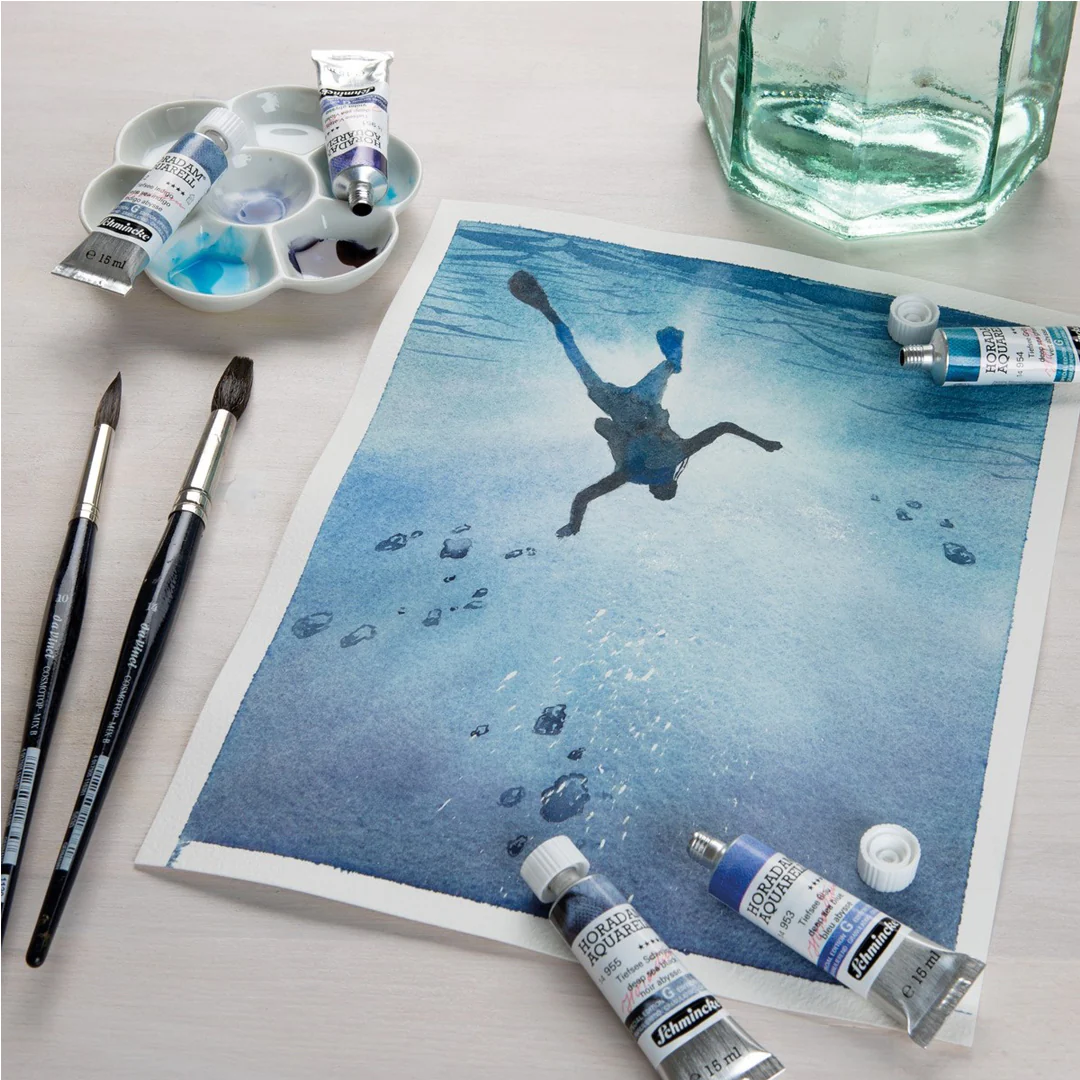 Schmincke Horadam Watercolours Wooden Box, Deep Sea - Image 3