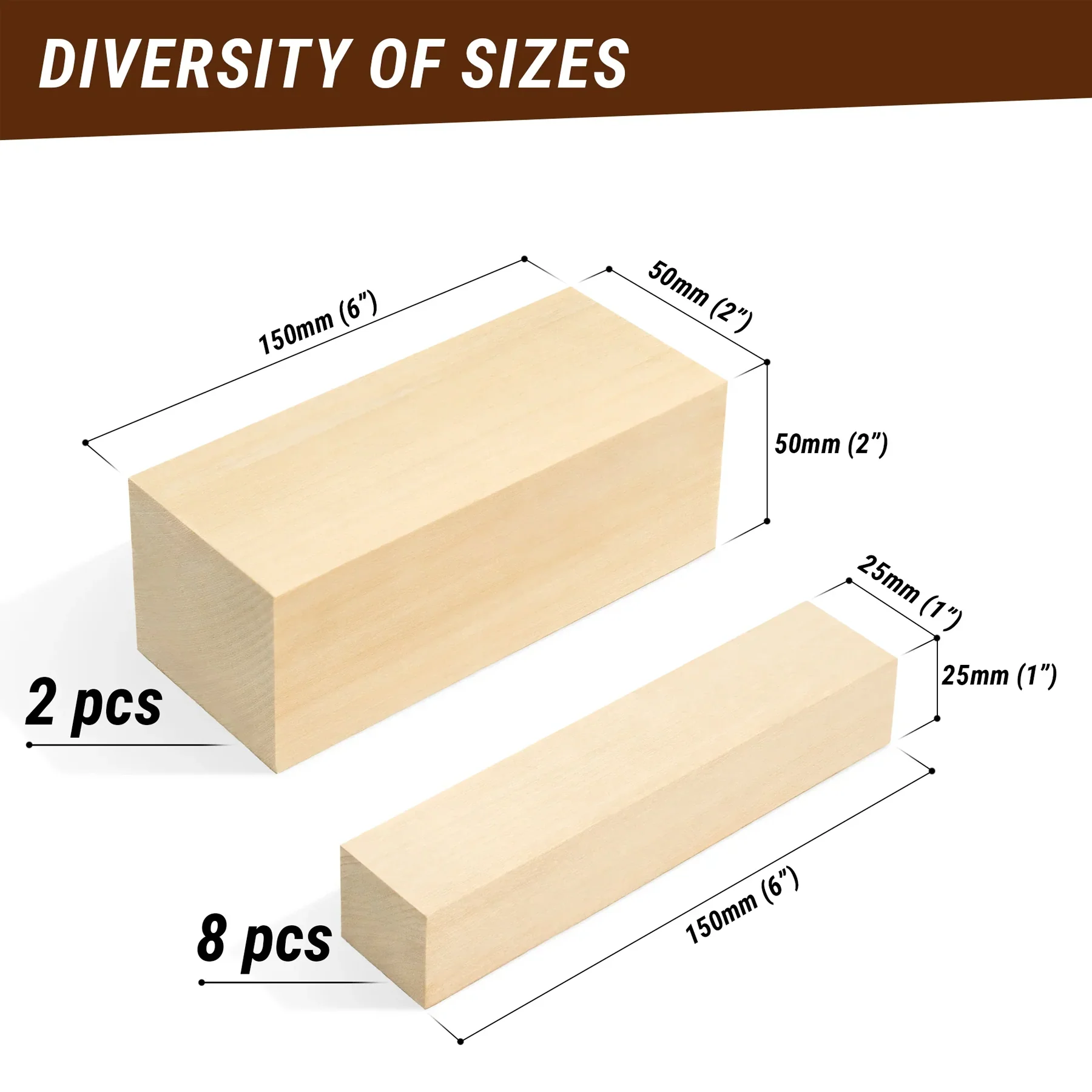 Set Of Basswood Carving Blocks 10pcs - Image 2