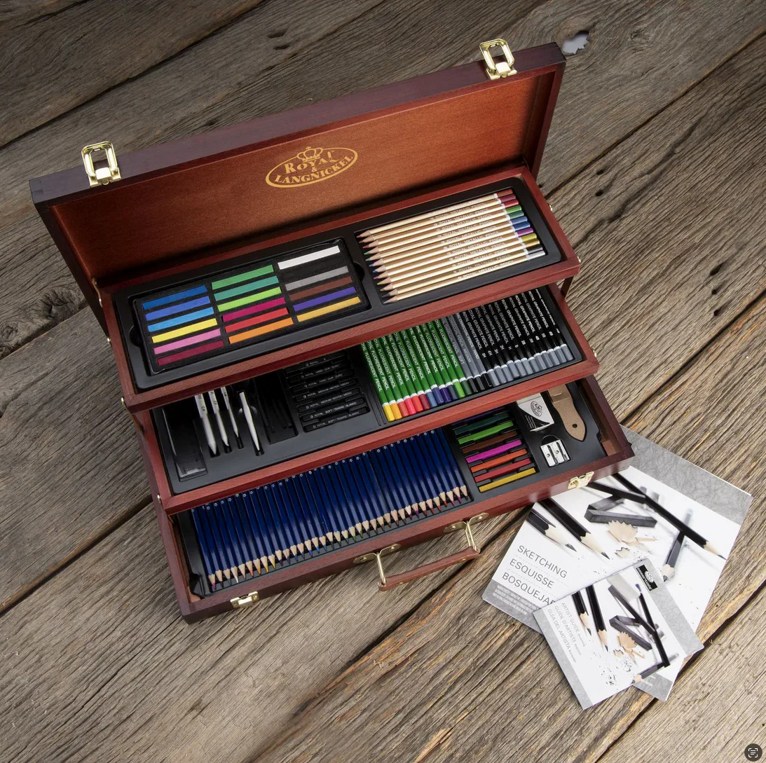 Sketching & Drawing Set Wooden Box 134 piece - Image 4