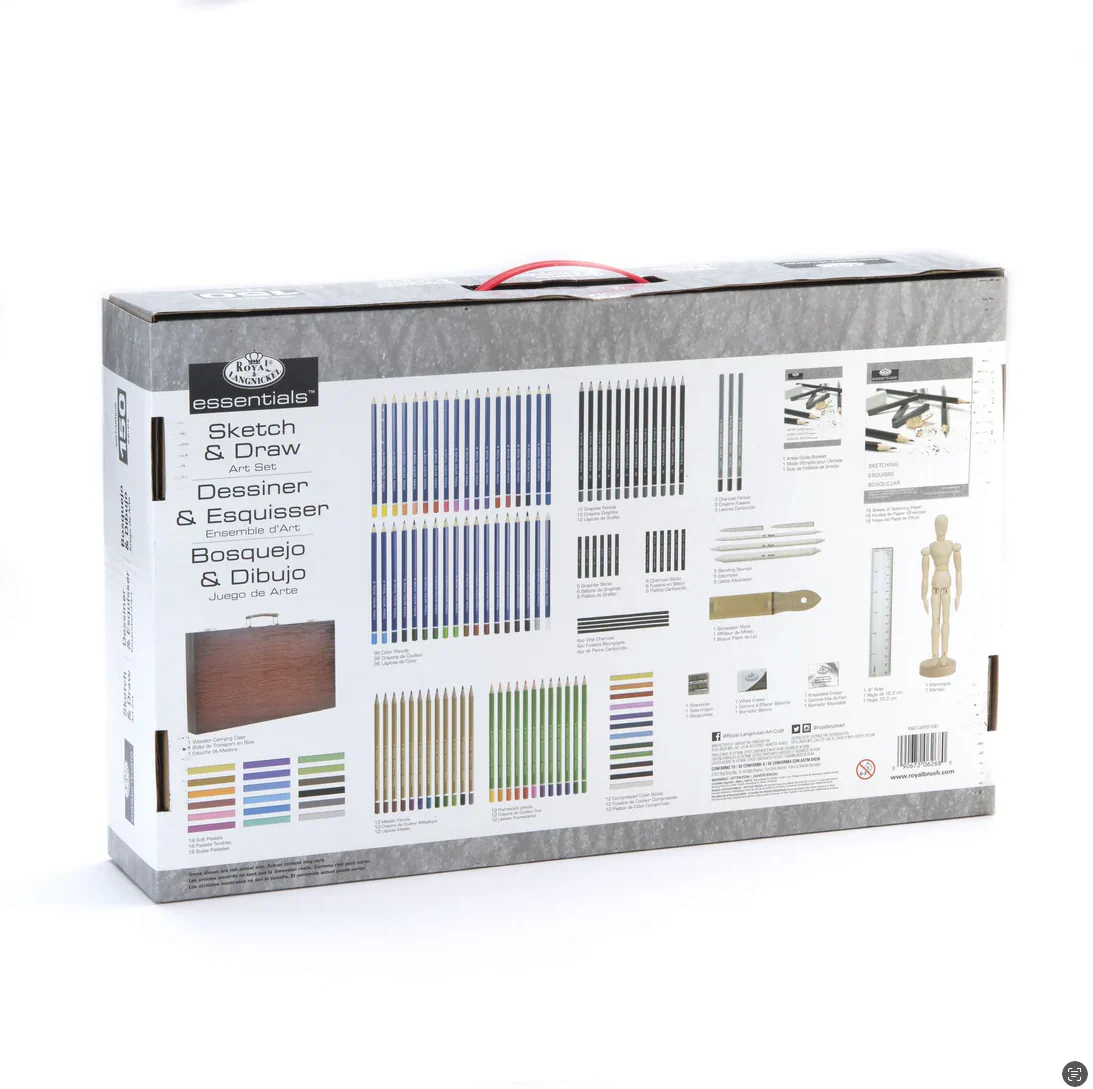 Sketching & Drawing Set Wooden Box 134 piece - Image 5