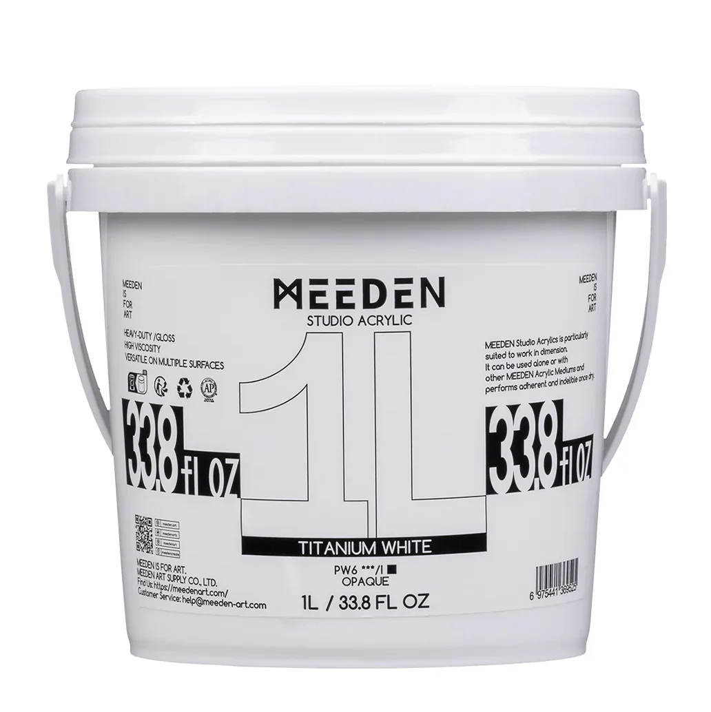 Studio Acrylic Paint, 1 litre, Titanium White (Opaque)