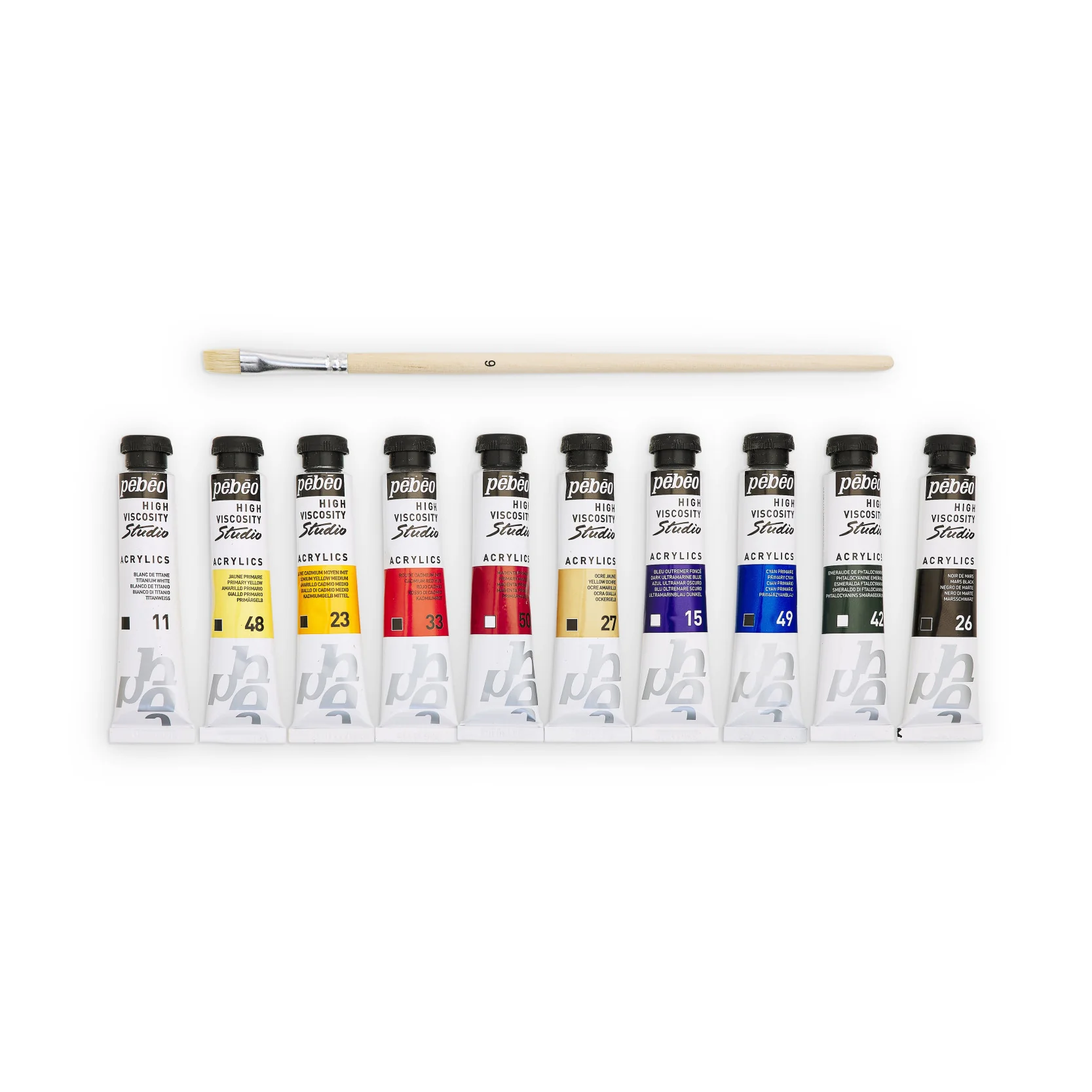 Studio Acrylics Set of 10 x 20ml with Brush - Image 3