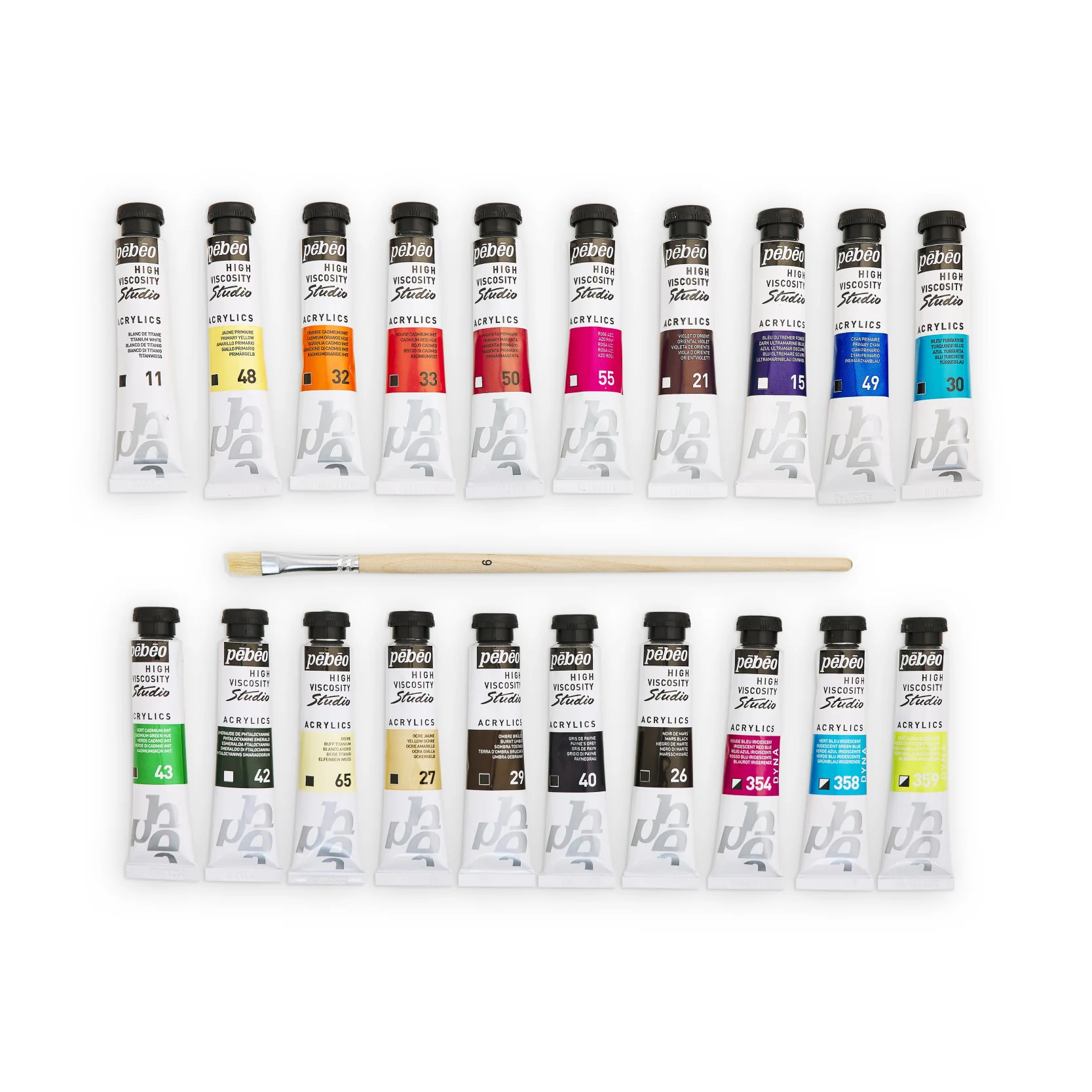 Studio Acrylics Set of 20 x 20ml with Brush - Image 3