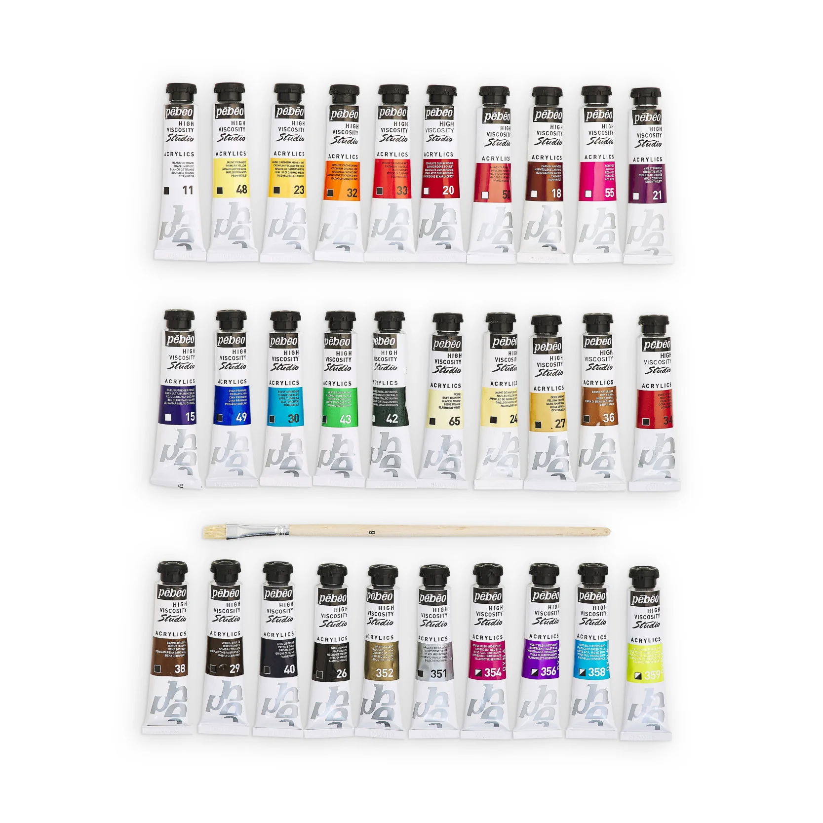 Studio Acrylics Set of 30 x 20ml with Brush - Image 3