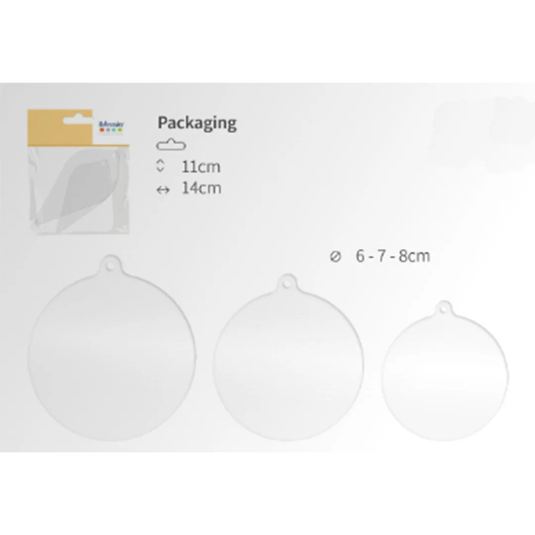 Transparent Acrylic Ornaments - Set of 3
