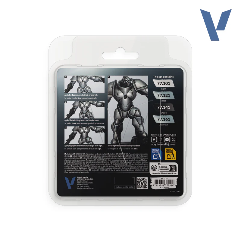 Vallejo: True Metallic Metal, Sterling Silver Paint Set - Image 2