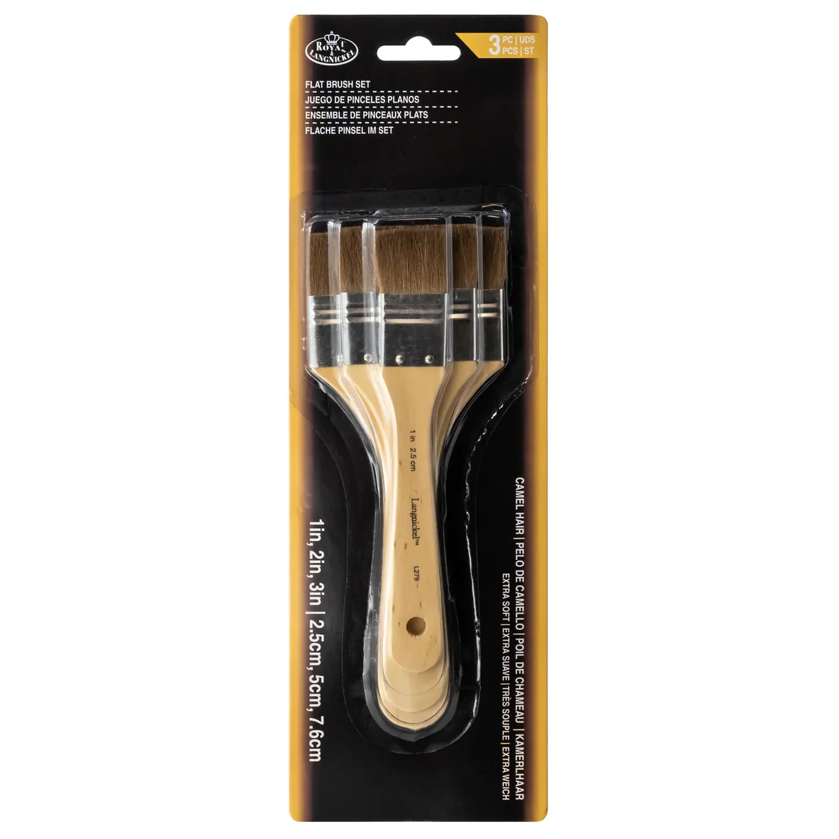 Value Pack Watercolour Brushes, 3 Assorted Sizes