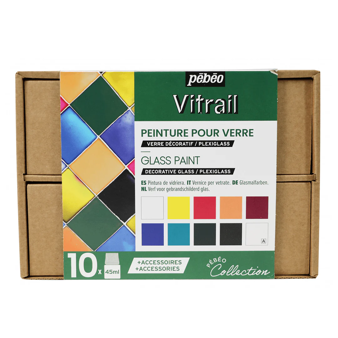 Vitrail Glass Paints Collection Set of 10 x  45ml