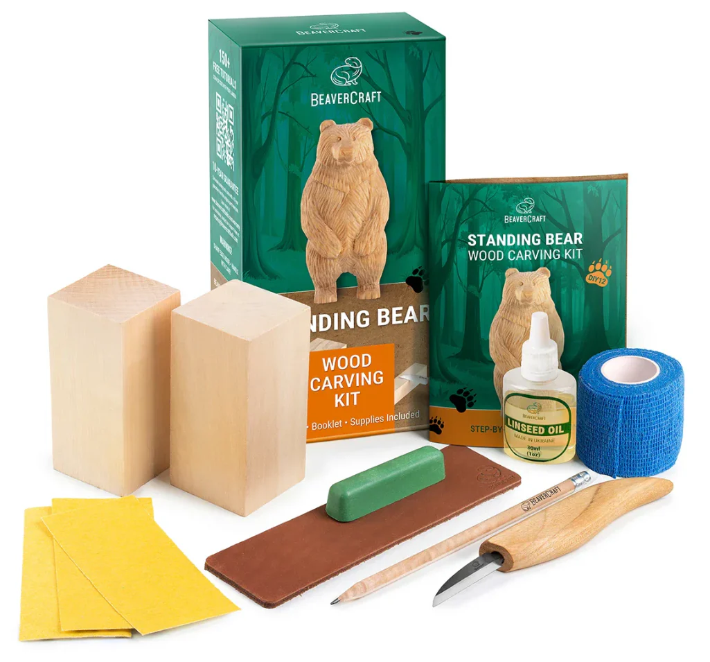 Wood Carving Kit, Standing Bear - Image 3