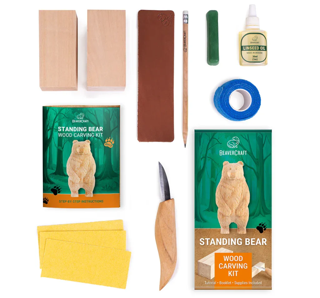 Wood Carving Kit, Standing Bear - Image 4